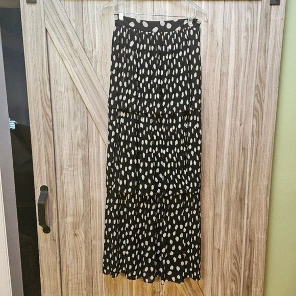Fame & Partners The Romero  Preppy Maxi Pleats polka dots skirts - Picture 4 of 13